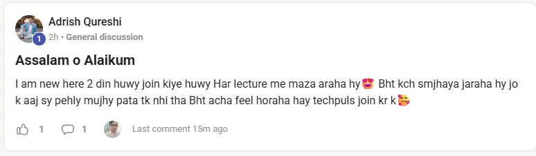 Adrish Qureshi ka original AI learning community feedback
