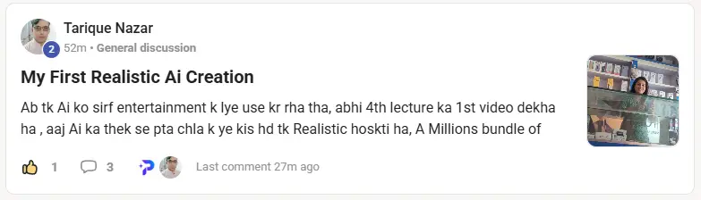 Tarique Nazar ka original AI learning community feedback